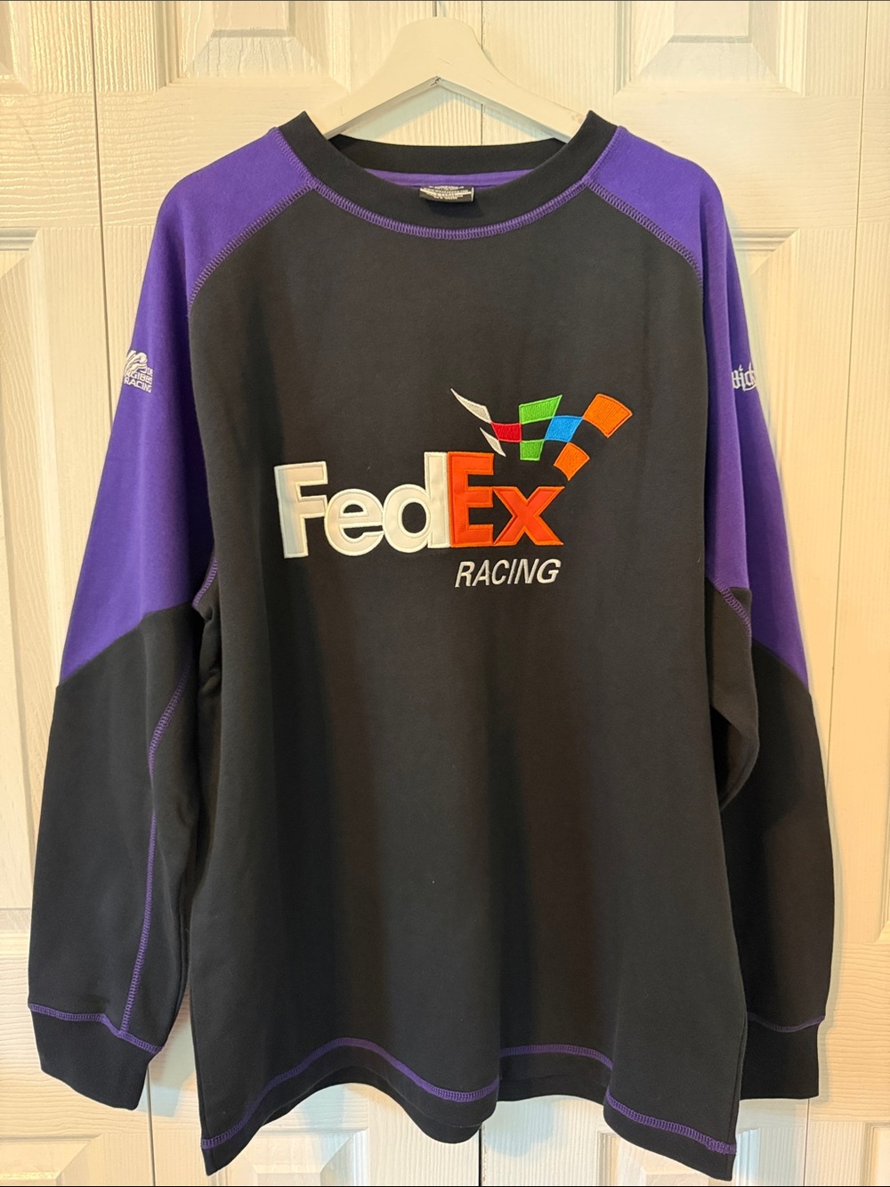 Wicked Quick Joe Gibbs Racing FedEx Racing Men’s Black & Purple Sweatshirt Sz XL